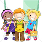 215391-Royalty-Free-RF-Clipart-Illustration-Of-Diverse-School-Kids-Standing-By-A-Doorway